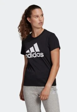 Camiseta Negro-Blanco Adidas Performance Loungewear Essentials