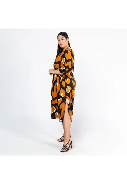 VESTIDO TALLAS GRANDES MIDI ESTAMPADO ADRISSA - Imagen 2