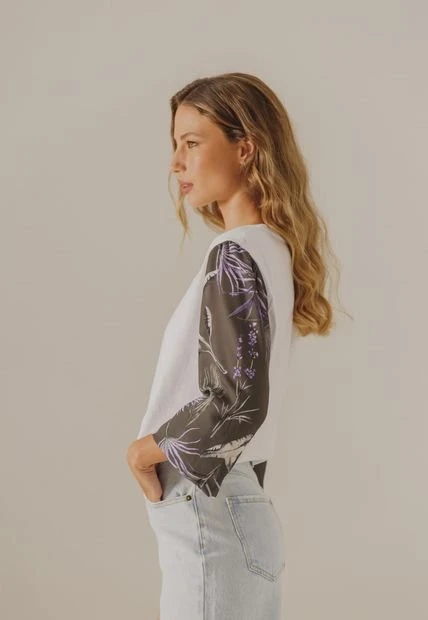 Camiseta Manga Larga Blanco-Verde-Violeta Arkitect Éxito - Imagen 2