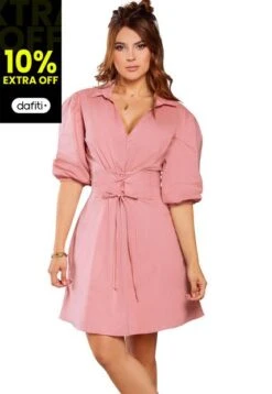 Vestido Corto Para Mujer Palo De Rosa Oscuro ATYPICAL