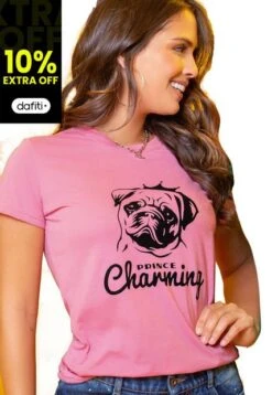 Camiseta Para Mujer Rosado Barbie Atypical