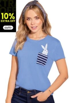 Camiseta Para Mujer Mora Azul ATYPICAL