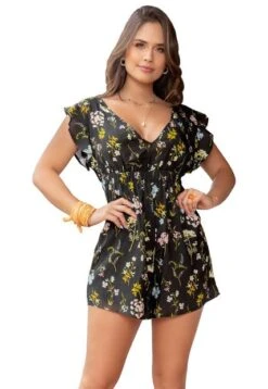 Enterizo Corto Mujer Negro Atypical 89553