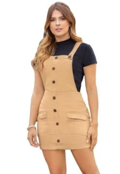 Jardinera Corta Para Mujer Caramelo Atypical