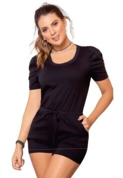 Enterizo Corto Para Mujer Negro Atypical