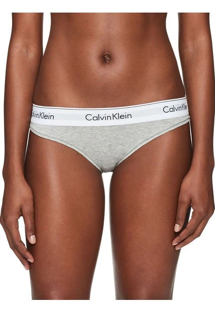 Pantie Clásica De Algodón Gris Calvin Klein