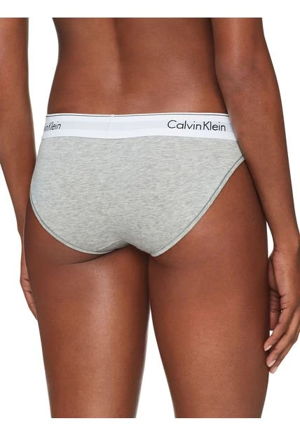 Pantie Clásica De Algodón Gris Calvin Klein - Imagen 2