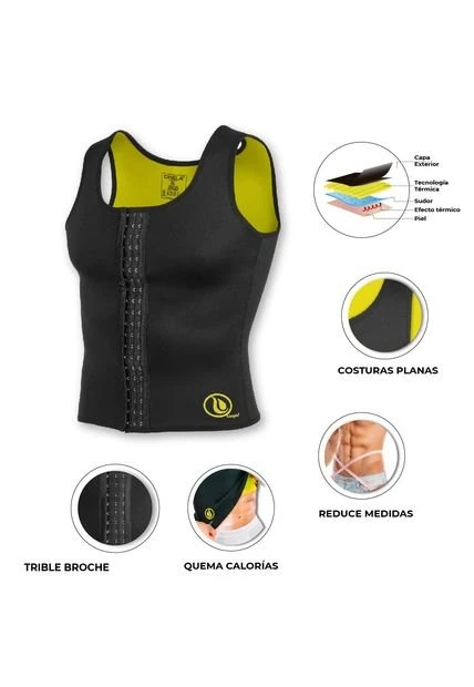 Combo Reductor Fajas Chaleco Térmico Adelgazante Moldeador De Abdomen Y Cintura Para Mujer Y Hombre - 192019206 - Imagen 3