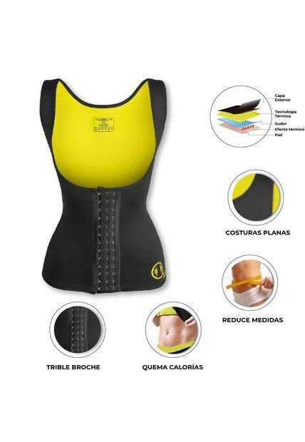 Combo Reductor Fajas Chaleco Térmico Adelgazante Moldeador De Abdomen Y Cintura Para Mujer Y Hombre - 192019206 - Imagen 5