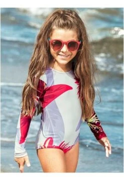 Vestido De Baño Entero Manga Larga Kids - Chamela 25715