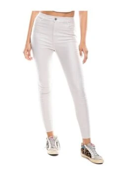 Pantalón High Waist Efecto Cuero (Se Sugiere Comprar Una Talla Más A La Habitual) Color Blue