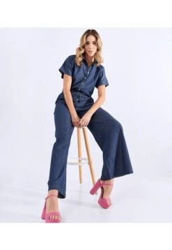 Enterizo Pantalon Tipo Palazzo En Chambray Derek