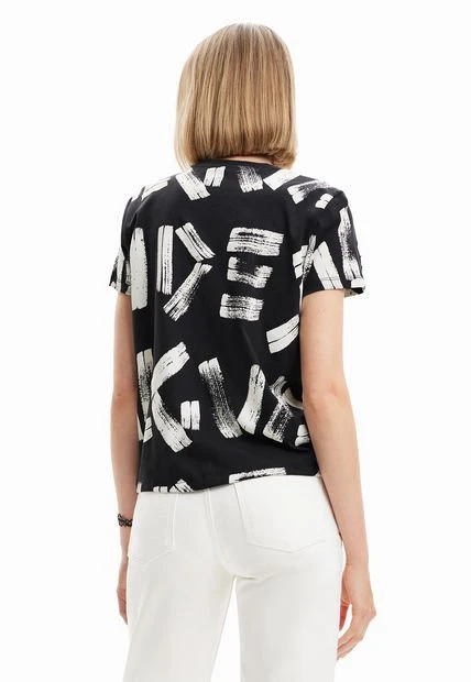 Camiseta Negro-Beige Desigual Arty - Imagen 3