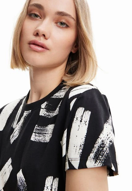 Camiseta Negro-Beige Desigual Arty - Imagen 4