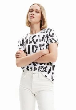 Camiseta Blanco-Negro Desigual Arty