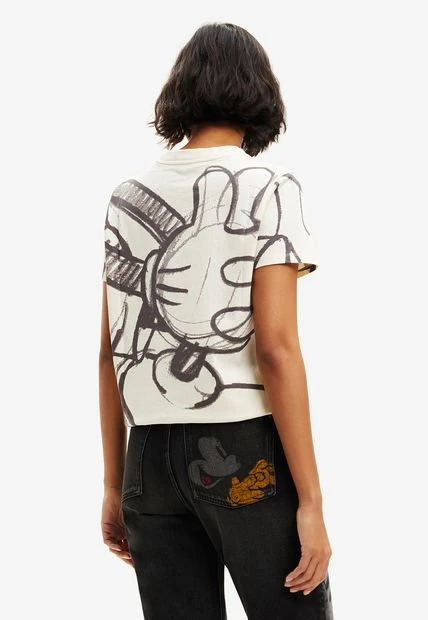 Camiseta Marfil-Negro Desigual - Imagen 2