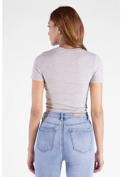 Camiseta Basic Gris Para Mujer - Imagen 2