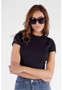 Camiseta Basic Negro Para Mujer
