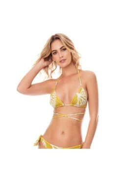 Top De Baño Para Mujer Reversible Mostaza-Azul FIORY SW168