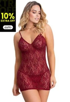 BABY DOLL VESTIDO ADULTO VINO FI 89846