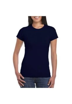 Camiseta Dama Azul Marino Gildan 64000L