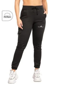 Jogger Mujer Negro Goco Estampado