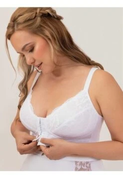 Brasier Clásico Broche Frontal Blanco