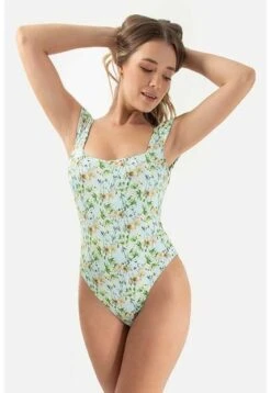 Traje De Baño Entero Estampado Haby Aguamarina