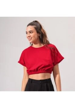 Camiseta Amplia Corta Manga Corta Roji