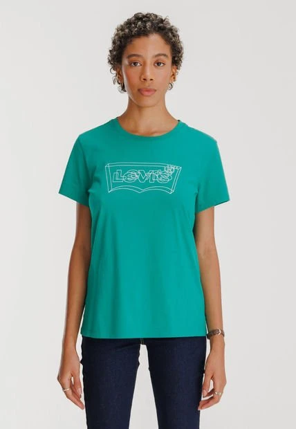 Levis Camiseta Verde-Blanco Levi's Graphic Batwing