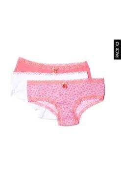 Pantie X3 Blanco-Coral Lili Pink