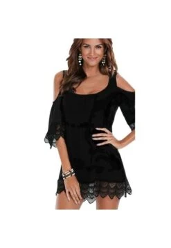 Salida De Baño Cerrada Con Encaje Para Verano Y Playa