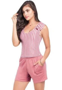 Enterizo Corto Para Mujer Estampado MP