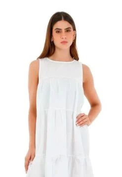 Vestido Corto Blanco Para Mujer Lucia Mercedes Campuzano
