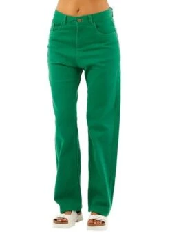 Jeans Wide Verde Para Mujer Fontana Mercedes Campuzano