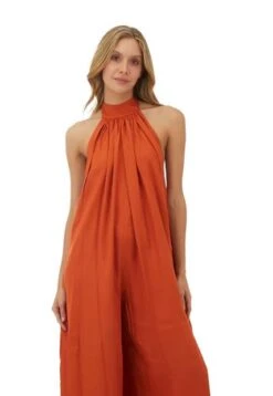 Enterizo Largo Terracota Para Mujer Sunset Mercedes Campuzano