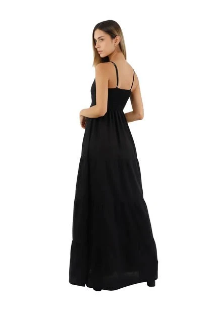 Vestido Largo Negro Para Mujer Mimosa Mercedes Campuzano - Imagen 4