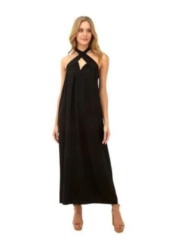 Vestido Largo Negro Para Mujer Solei Mercedes Campuzano