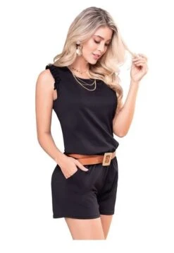 Enterizo Corto Para Mujer Negro MP