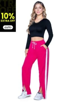 Pantalón Mujer Fucsia-Blanco Mp 32727