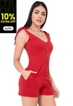 Enterizo Corto Para Mujer Rojo MP