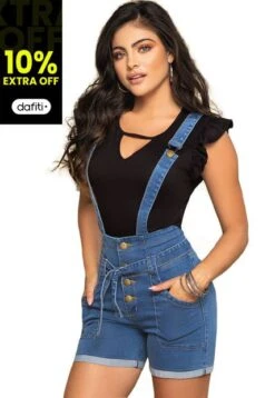 Overall Corto Para Mujer Azul MP