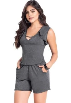 Enterizo Corto Para Mujer Negro Cross MP