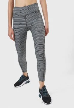 Leggings Gris-Negro Nike Mid-Rise 7/8 Pocket