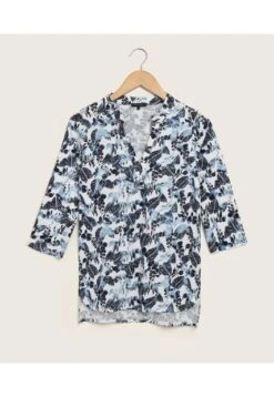 Camiseta Mujer Patprimo M 3/4 Azul Algodón