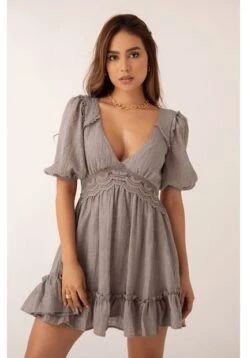 Vestido Corto Gris Primia HALIMA GRIS