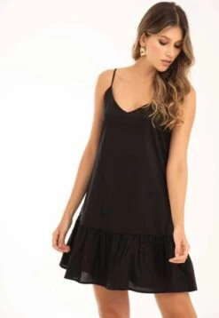 Vestido Popelin Negro Ragged Pf11511157