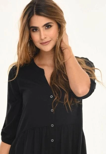 Vestido Kendwa Negro Ragged Pf12510261 - Imagen 2