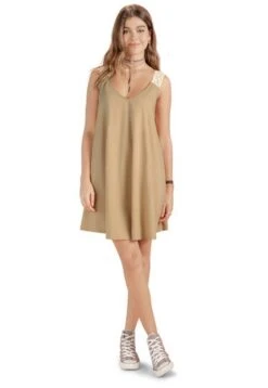 VESTIDO CORTO MUJER CARAMELO 33744