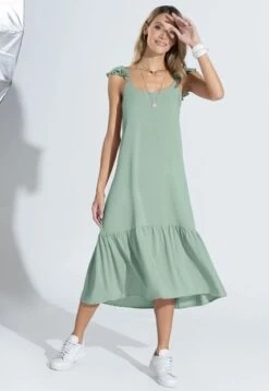 VESTIDO LARGO MUJER VERDE 16833